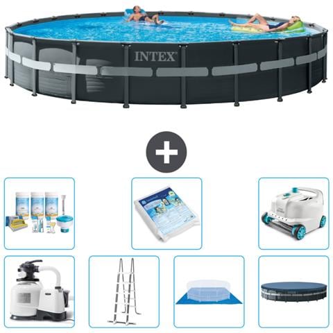 Piscina Fuori Terra - In Giro - 732x132 Cm - Grigio - Include Accessori Coordinati A3023 - Foto 1