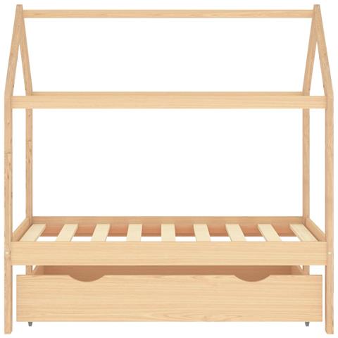 Giroletto Per Bambini Con Cassetto In Pino Massello 70x140 Cm - Foto 2