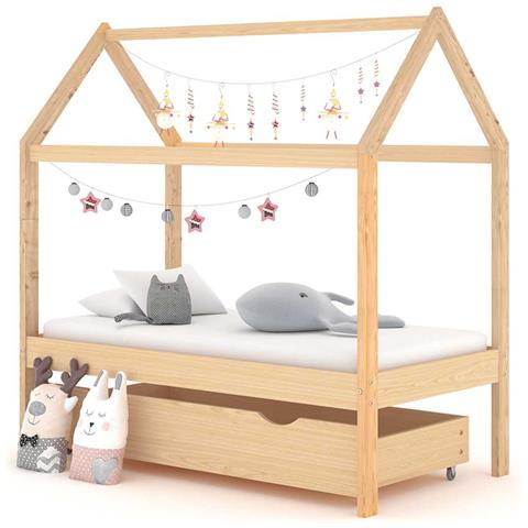 Giroletto Per Bambini Con Cassetto In Pino Massello 70x140 Cm - Foto 7