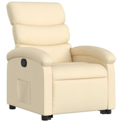 Poltrona Alzapersona Reclinabile Crema In Tessuto - Foto 2