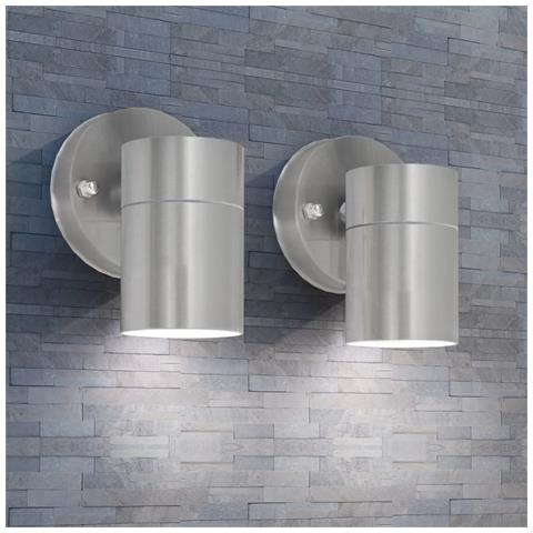 Lusso Casadino - Lampada Da Parete Esterno 2 Pz Acciaio Inox Proiezione Basso - Foto 4