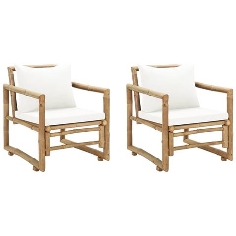 Lusso Casadino -  Sedie Da Giardino 2 Pz Con Cuscini In Bambù - Foto 2