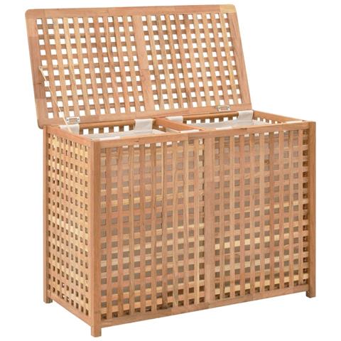 Lusso Casadino -  Portabiancheria 87,5x46x67 Cm In Legno Massello Di Noce - Foto 1