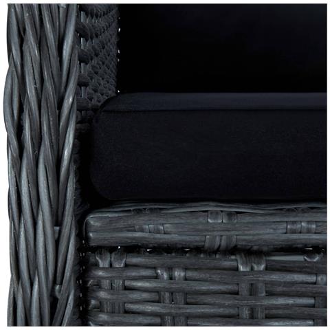 Set Divani Da Giardino 3 Pz Con Cuscini Polyrattan Grigio Scuro - Foto 8