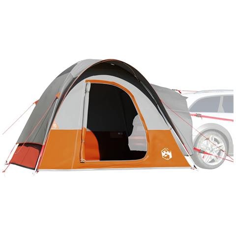 Tenda da Campeggio 4 Persone Grigio e Arancione Impermeabile - Foto 2