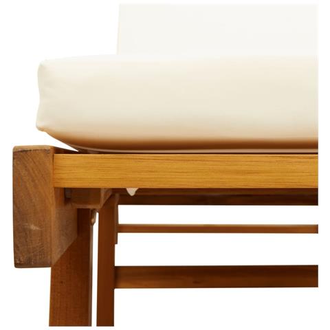 Lettino Prendisole con Cuscino e Tavolino Legno Massello Acacia - Foto 9