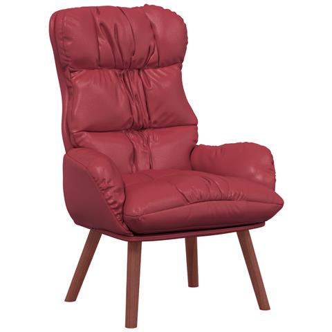 Poltrona Rilassante Wine Red in Pelle Sintetica - Foto 1
