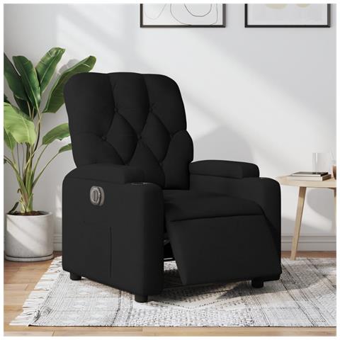 Poltrona Elettrica Reclinabile Nera in Tessuto - Foto 2