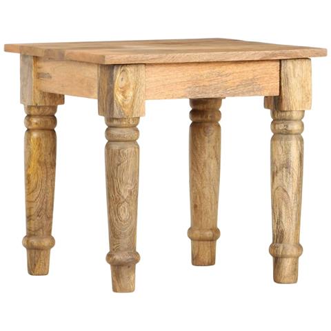 Tavolino Di Servizio 43x43x40 Cm Legno Massello Di Mango - Foto 8