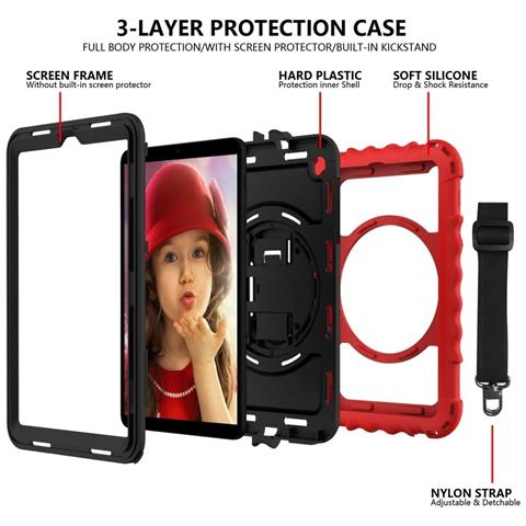 Custodia Per Samsung Galaxy Tab 10.4"" Supporto E Tracolla Rosso - Foto 2