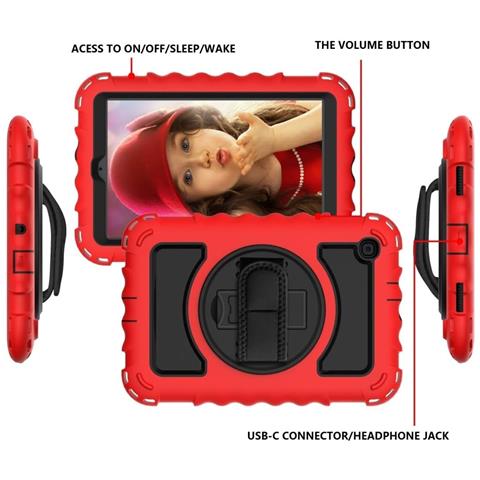 Custodia Per Samsung Galaxy Tab 10.4"" Supporto E Tracolla Rosso - Foto 4