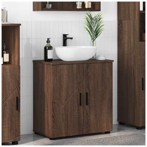 Mobile da Bagno con lo scaffale Rovere marrone 61 x 35 x 64 cm - Foto 2
