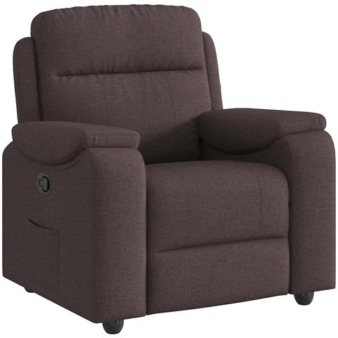 Poltrona Reclinabile Marrone Scuro in Tessuto - Foto 1