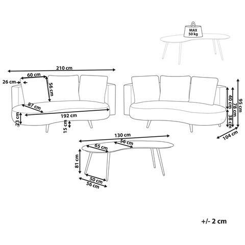 Set Da Giardino Con Tavolo 6 Posti Parori Beige - Foto 5