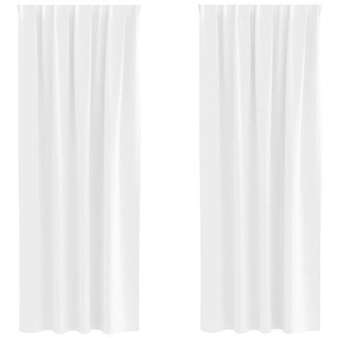 Tende con tende 2 pcs Bianco Puro 245x140cm Poliestere - Foto 1