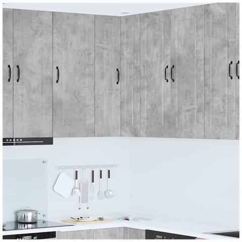 Pensile cucina con lo scaffale Grigio cemento 57 x 57 x 100 cm - Foto 2