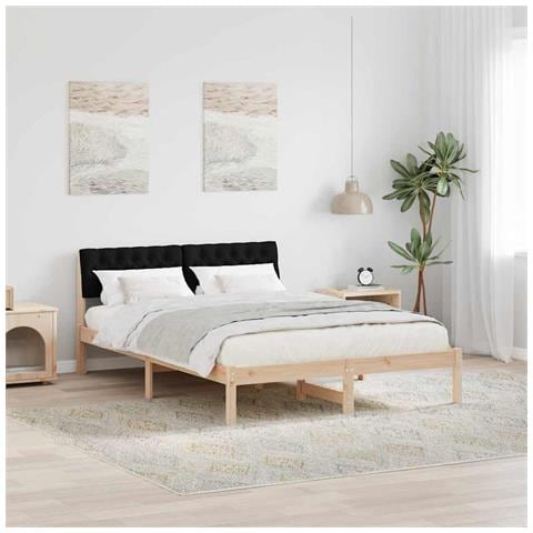 Struttura del Letto con testiera Marrone e nero 140 x 190 cm - Foto 2