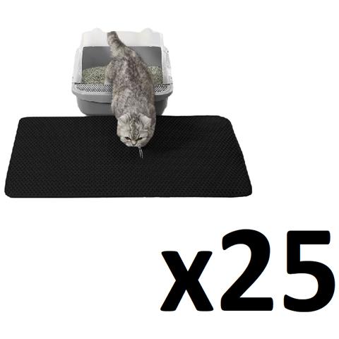 Tappetino per lettiera igienico nero 60x45cm x25 - Foto 1