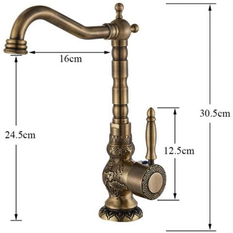 Rubinetto per lavabo da bagno, Blackswan, tipo M38, modello bronzo antico, misura 30,5 cm - Foto 4