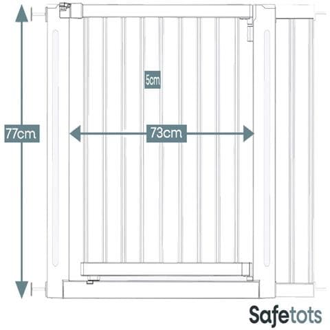 Bettacare Cancelletto Elegance In Legno, Bianco, 145cm - 153cm, Cancelletto Di Sicurezza A Pressione, Passaggio Extra Largo Di 73cm - Foto 2