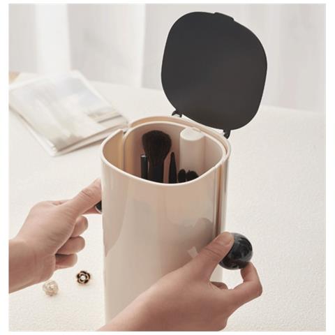 Organizzatore Porta Pennelli Trucco Autopulente Antipolvere Con Sollevamento Automatico Black - Foto 4