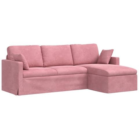 Divano Rosa 198 x 134 x 80 cm Velluto - Foto 1
