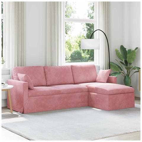Divano Rosa 198 x 134 x 80 cm Velluto - Foto 2