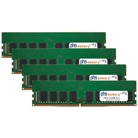 Kit Memoria Ram Da 64 Gb (4x16 Gb) Phs Per Dell Precision 3630 Tower Ddr4 Udimm Ecc 2666 Mhz Pc4-2666v-e (sp284180) - Foto 1