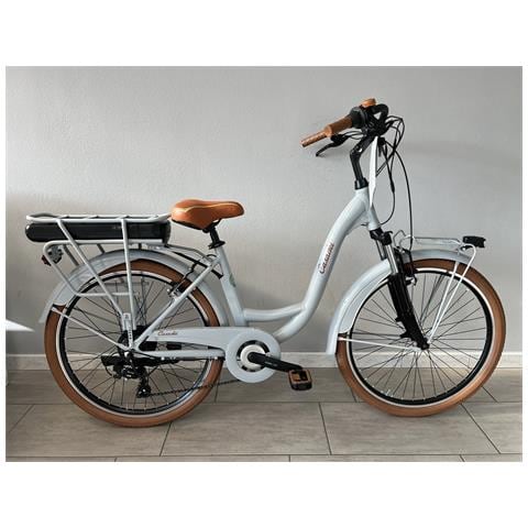 Bici Elettrica Venere Misura 26 Retro' 6v Batteria A Portapacchi 36v 14ah E-bike Motore Posteriore 250w E-ven26retro - H 43 Grigio Taurus - Foto 1