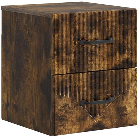Mobiletto da notte a muro Rovere Fumo 34,5 x 33 x 40 cm - Foto 1