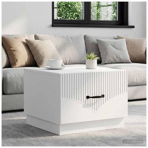 Tavolino da salotto Bianco 49 x 50 x 37 cm Legno ingegnerizzato - Foto 2