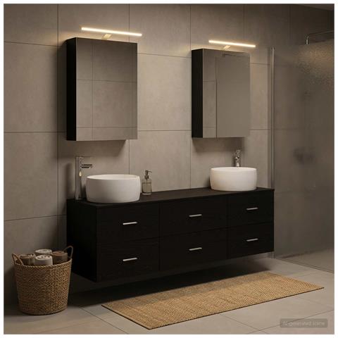 Set di mobili per il bagno 5 pcs Rovere Nero - Foto 2