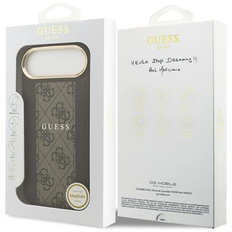Custodia Guess 4g Stripe Magsafe Marrone Per Iphone 17 Air - Foto 1