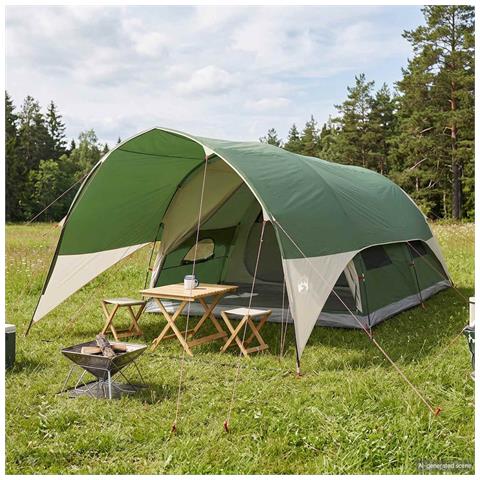Tenda a tunnel con copertura impermeabile 10 persona Verde - Foto 2