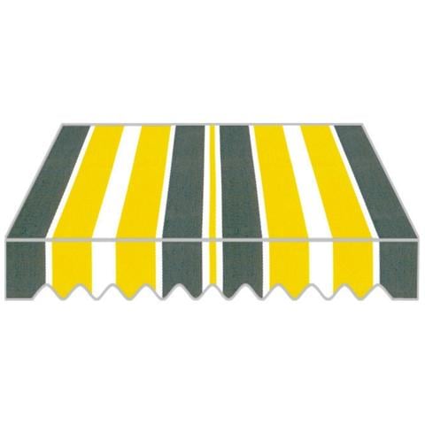 Tenda SAULE 2,95 × 2,5m - Tessuto a righe bianco/grigio e