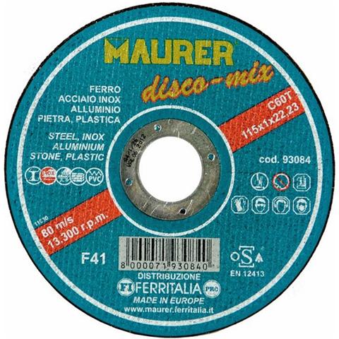 Mola Abrasiva per Taglio Multifunzione Misura 115X1 mm Foro 22,23 mm - Foto 1