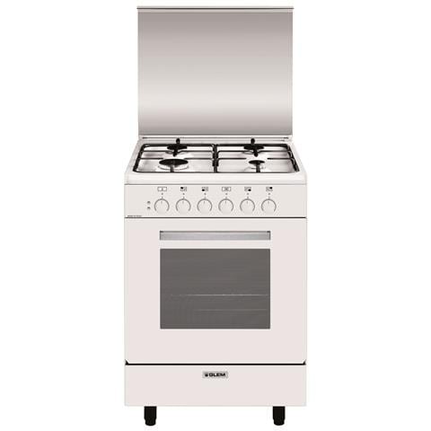 GLEM GAS Cucina Elettrica A554MX6 4 Fuochi Gas Forno Elettrico Classe A Dimensioni 53x50 Colore Bianco Serie Alpha GLEM GAS Cucina Elettrica A554MX6 4 Fuochi Gas Forno Elettrico Classe A Dimensioni 53x50 Colore Bianco Serie Alpha
