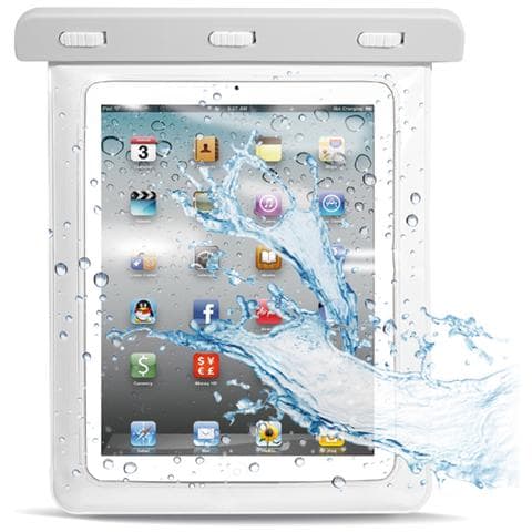 Custodia Impermeabile Tablet Fino A 10.1" Bianco Con Fascia Sul Retro - Foto 1