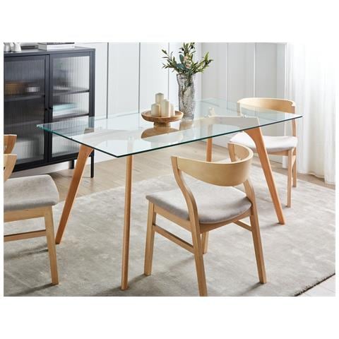 Tavolo Da Pranzo Hudson Trasparente 160 Cm 90 Cm Vetro Temperato - Foto 22