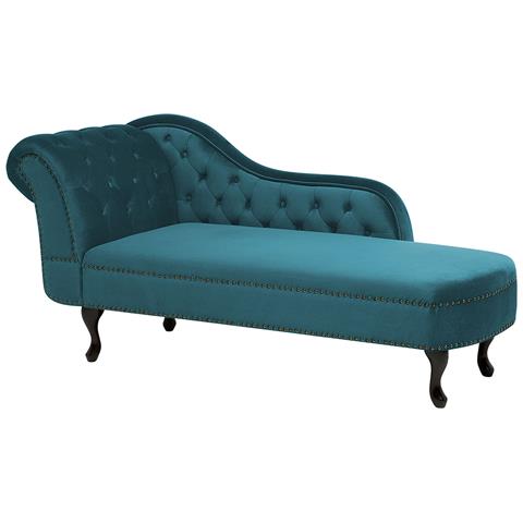 Chaise Longue Sinistra In Velluto Verde Smeraldo Nimes - Foto 31