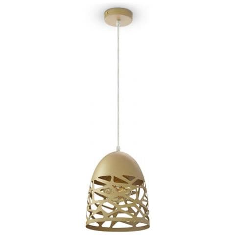 Lampadario Con Portalampada E27 Mesh Metal Oro Diam 200 - Foto 1