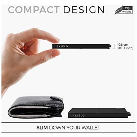 Rfid Blocco Titolare Della Carta Con Gift Box - Minimalista Scheda Mens Wallet - Senza Contatto Della Carta Di Credito Protector (alpha Collection)  - Foto 2