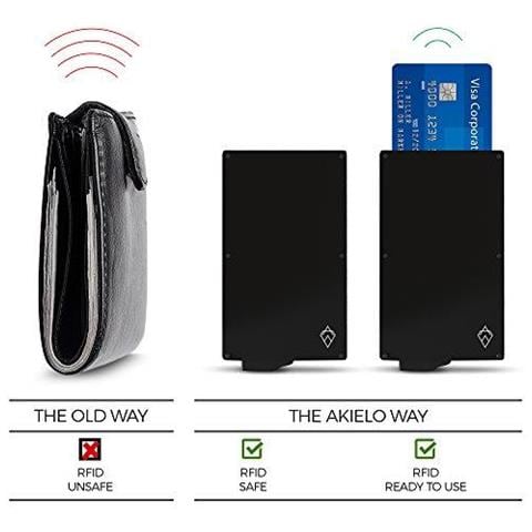 Rfid Blocco Titolare Della Carta Con Gift Box - Minimalista Scheda Mens Wallet - Senza Contatto Della Carta Di Credito Protector (alpha Collection)  - Foto 4