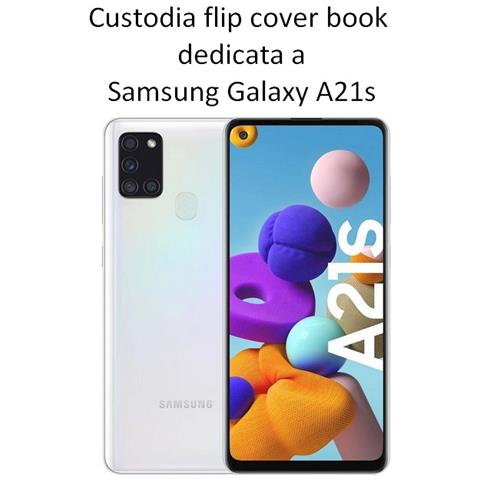 Smart Book Custodia Poket Silicone Flip Cover Case Per Samsung Galaxy A21s A217 Black - Foto 2
