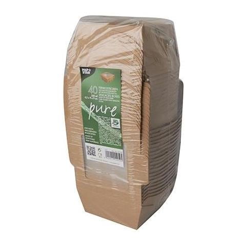 87250 Contenitore Monouso Per Conservare Il Cibo Cartoncino, Acido Polilattico (pla) Marrone - Foto 2