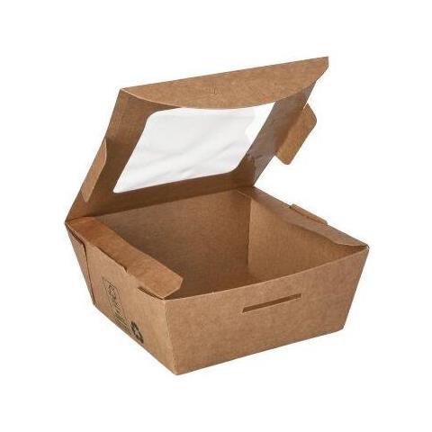 87250 Contenitore Monouso Per Conservare Il Cibo Cartoncino, Acido Polilattico (pla) Marrone - Foto 1