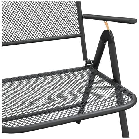 Sedie Giardino Pieghevoli 4 Pz Rete Metallica Espansa Antracite - Foto 2