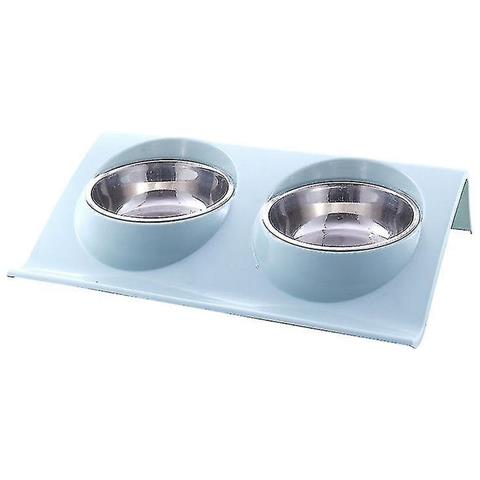 SLD Ciotole Da Gatto A Doppio Cane Ciotole Per Animali Domestici In Acciaio Inossidabile Premium Per Cani Di Piccola Taglia E Gatti Blue2ï¼ ‰