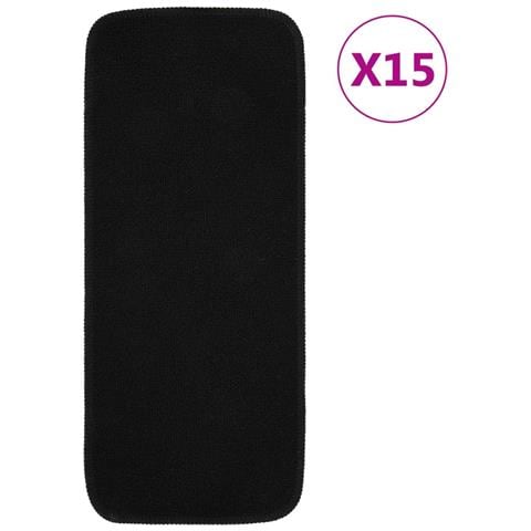 Tappetini Per Scale 15 Pz 60x25cm Neri Antiscivolo Rettangolari - Foto 1