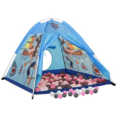 Tenda Da Gioco Per Bambini Blu Con 250 Palline 120x120x90 Cm - Foto 2